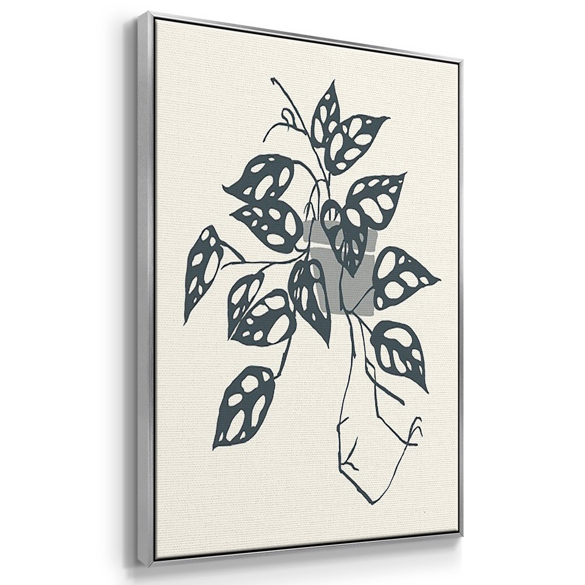 Growing Leaves I - Framed Premium Gallery Wrapped Canvas L Frame 3 Piece Set - Ready to Hang