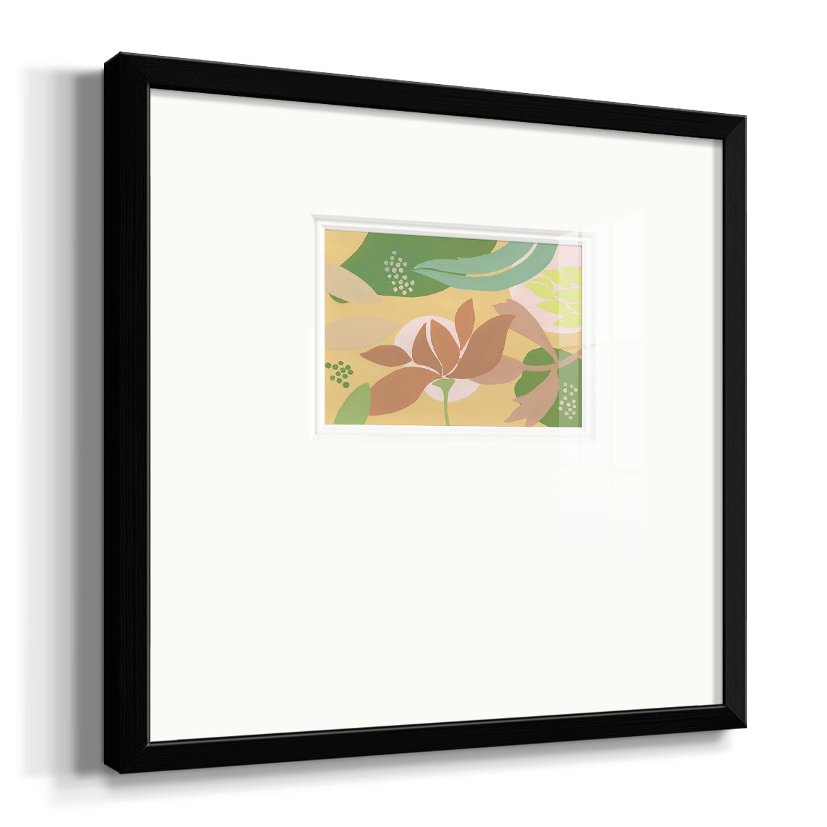 Neutral Blooms I Premium Framed Print Double Matboard