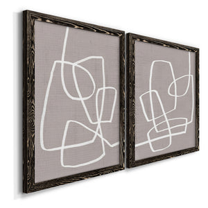 Linen Roundabout I - Barnwood Framed Canvas Set