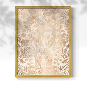 Walnut Damask I - Restickable Framed Art Print