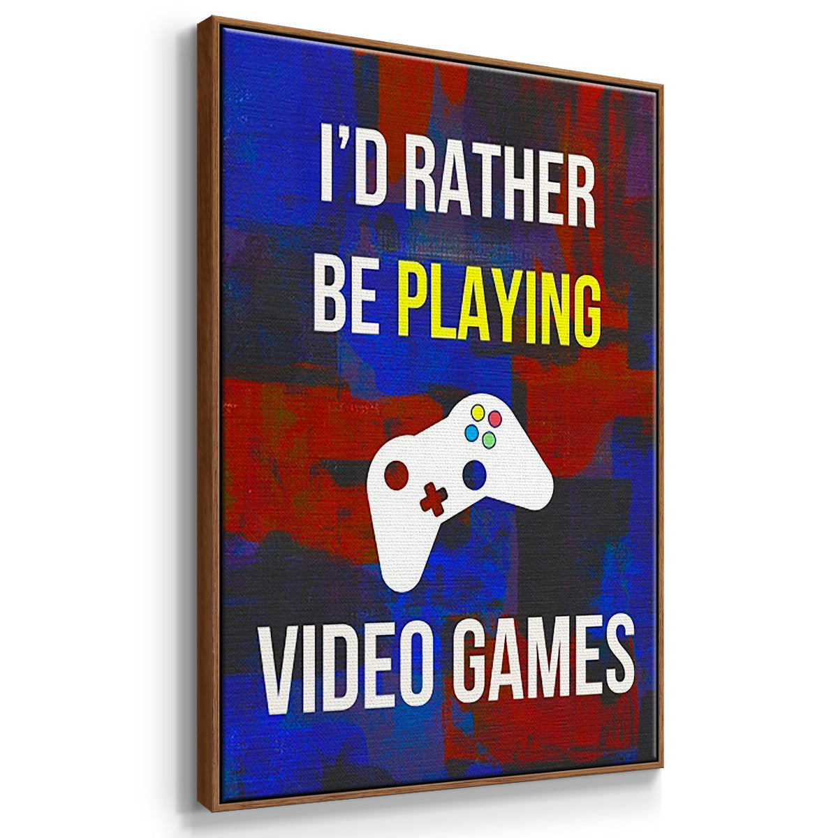 Gamer at Play I - Framed Premium Gallery Wrapped Canvas L Frame 3 Piece Set - Ready to Hang