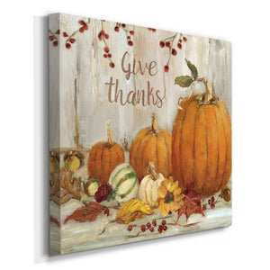 Give Thanks Pumpkins-Premium Gallery Wrapped Canvas - Ready to Hang