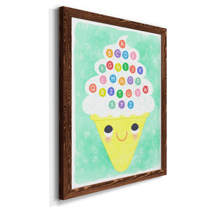 Ice Cream Alphabet - Premium Canvas Framed in Barnwood - Ready to Hang