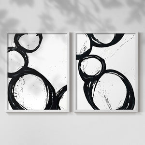 Colorful geometric landscape artwork depicting a coastal view with blue waters and green hills during daytime