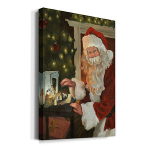 Saint Nick and the Nativity Premium Gallery Wrapped Canvas - Ready to Hang