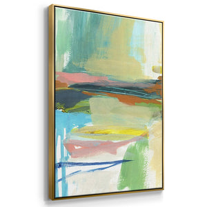 Radiant Horizon I - Framed Premium Gallery Wrapped Canvas L Frame 3 Piece Set - Ready to Hang