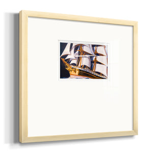 Golden Ship Premium Framed Print Double Matboard