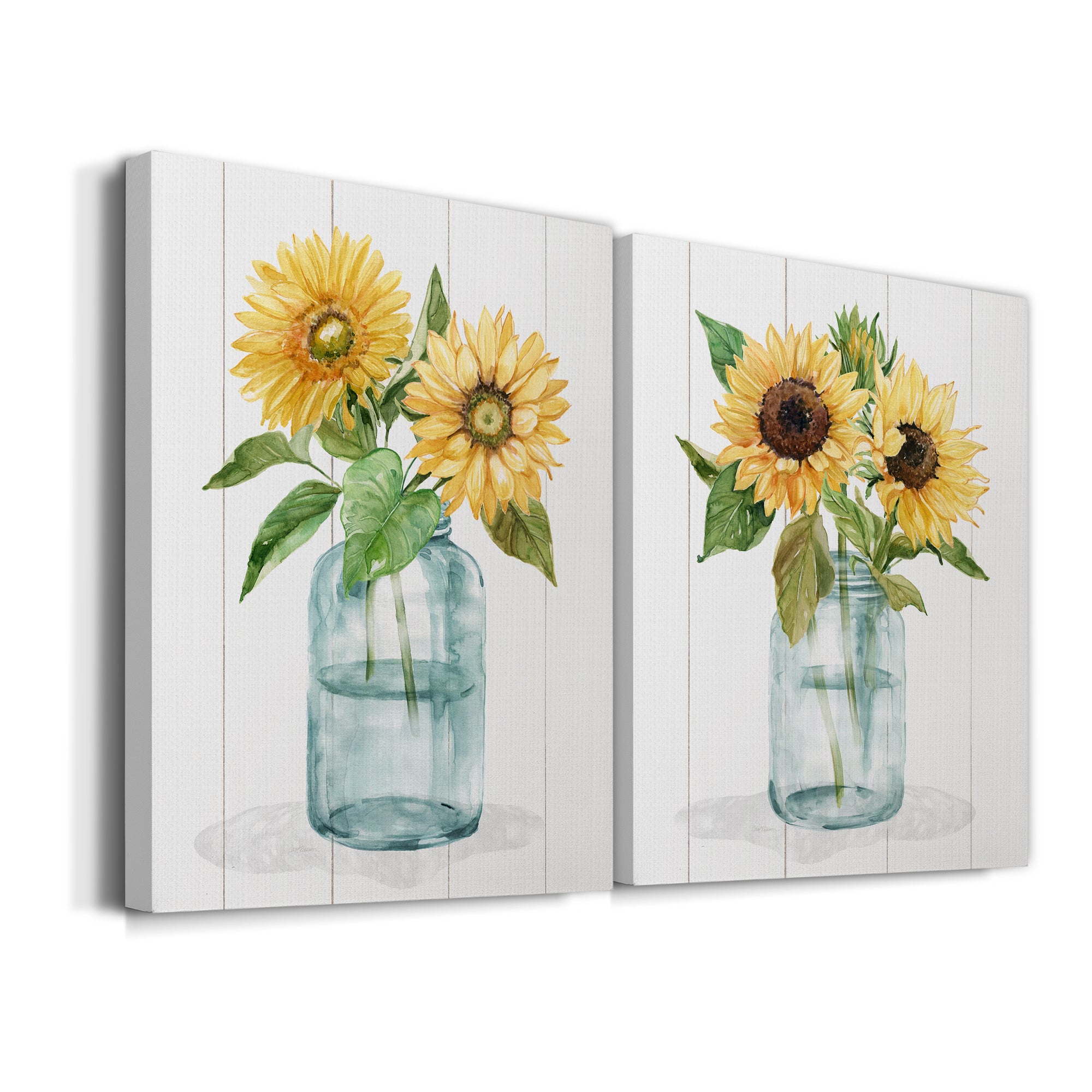 Sunny Day I Premium Gallery Wrapped Canvas - Ready to Hang - Set of 2 - 8 x 12 Each