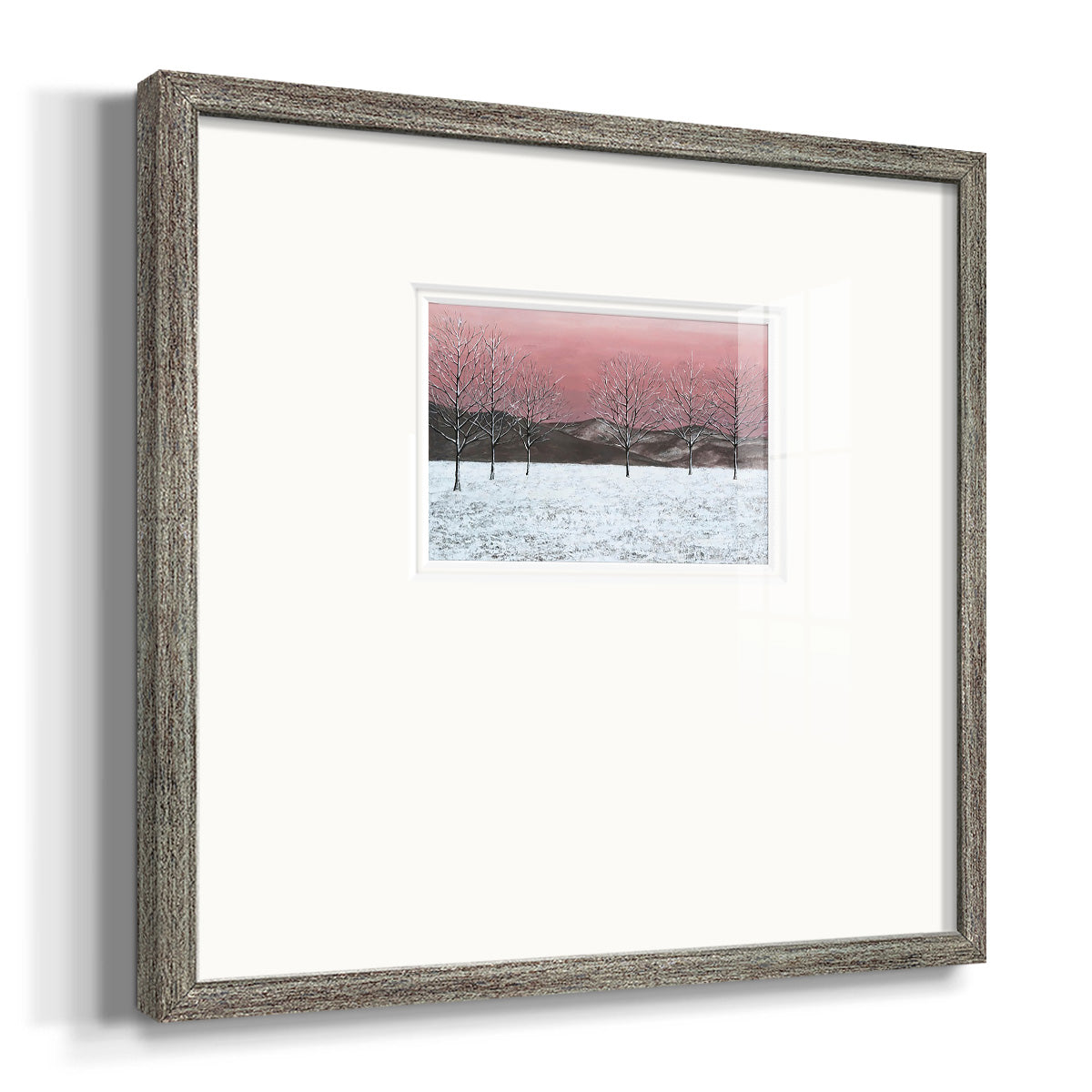 Sunset Snowfall I Premium Framed Print Double Matboard