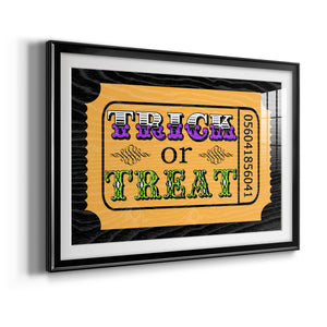 Trick or Treat Ticket - Modern Framed Art Print