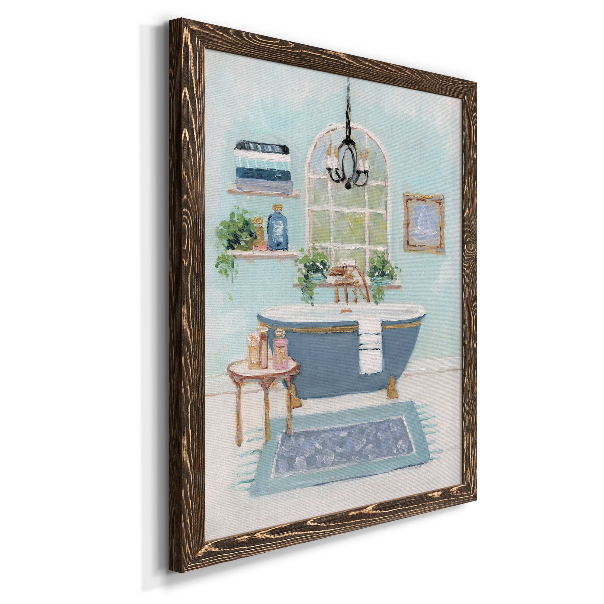 Blue Bath I - Premium Canvas Framed in Barnwood - Ready to Hang