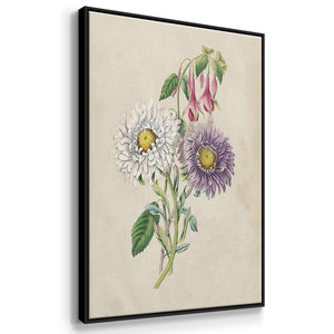 Antique Garden Bouquet I - Framed Premium Gallery Wrapped Canvas L Frame 3 Piece Set - Ready to Hang