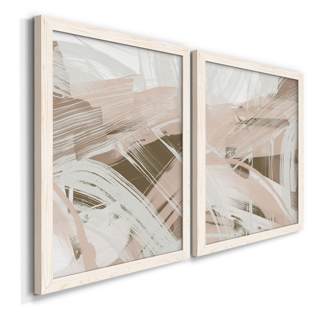 Earthtone Swipe I - Premium Framed Canvas 2 Piece Set - Ready to Hang