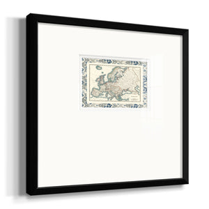 Bordered Map of Europe Premium Framed Print Double Matboard