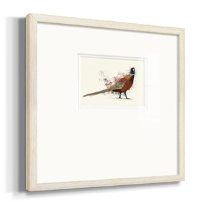 Pheasant Splash 2 Premium Framed Print Double Matboard