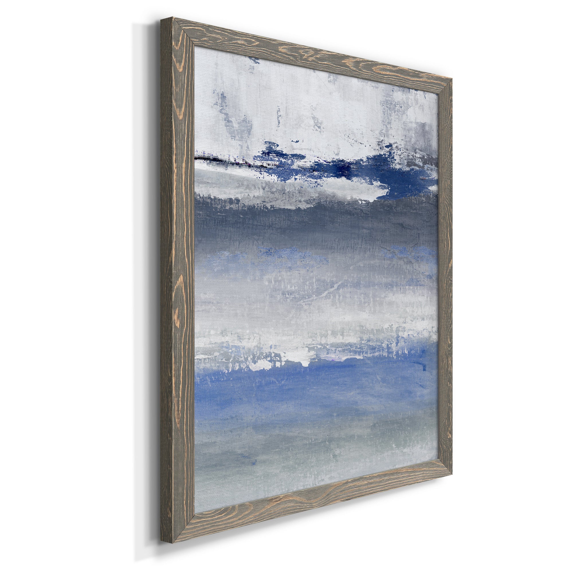 Soft Solace Indigo - Premium Canvas Framed in Barnwood - Ready to Hang