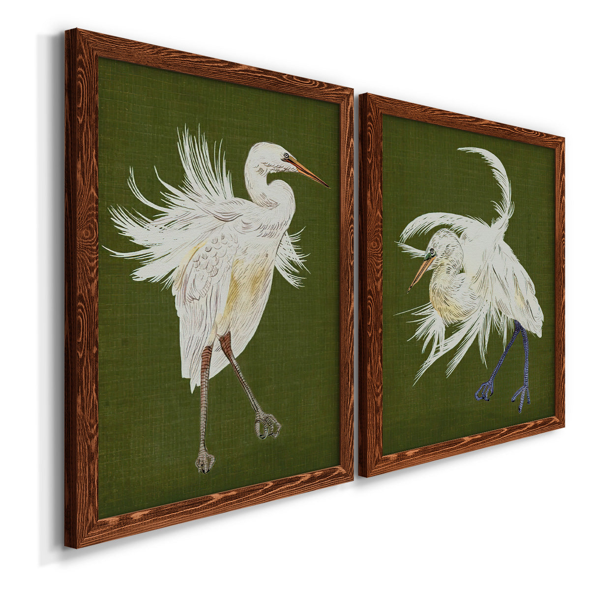 Heron Plumage I - Premium Framed Canvas 2 Piece Set - Ready to Hang