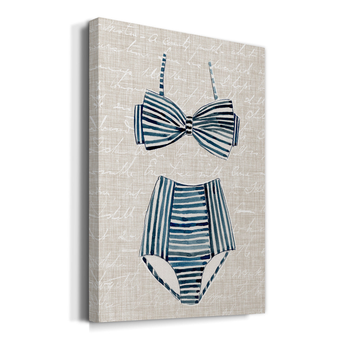 Vintage Swimming IV Premium Gallery Wrapped Canvas - Ready to Hang