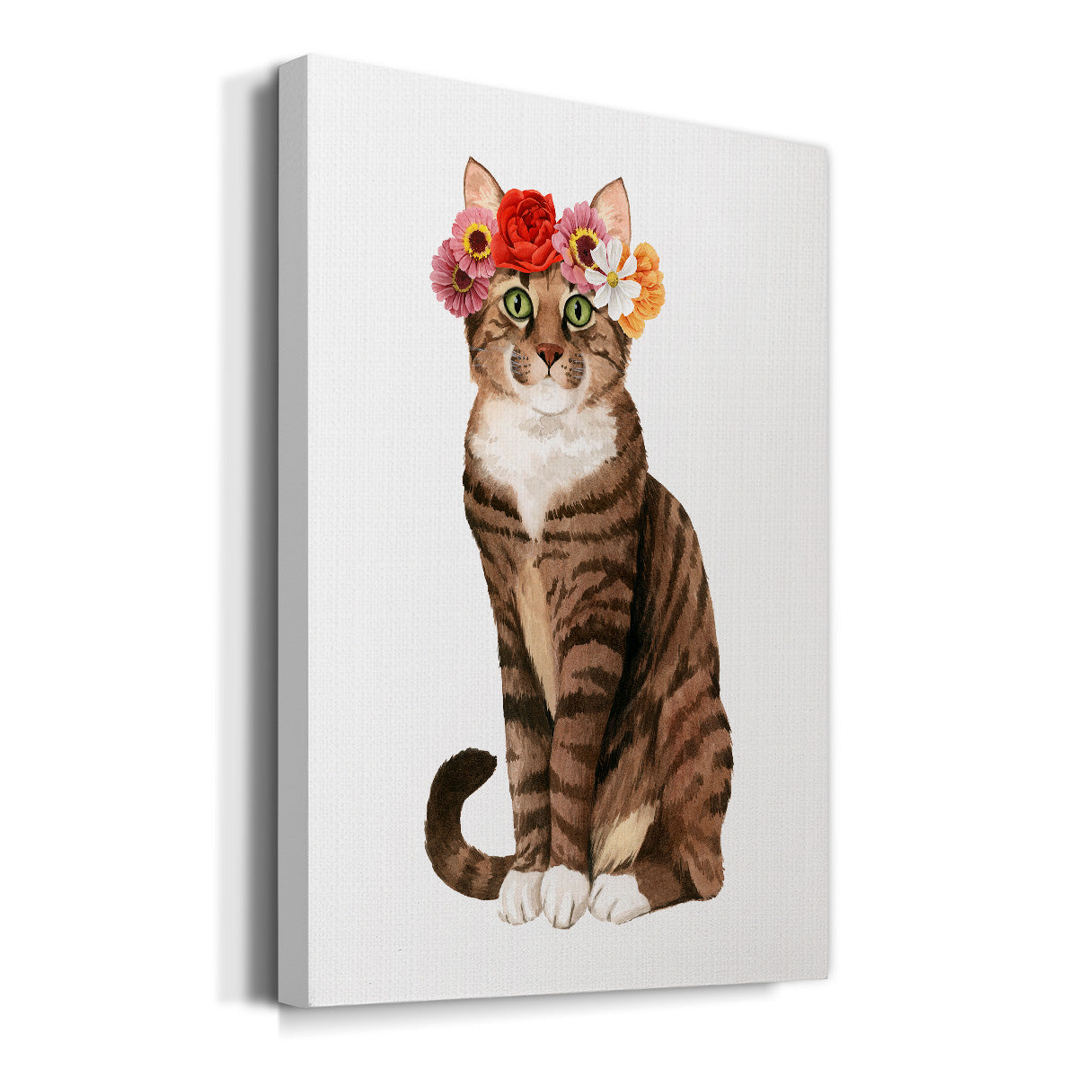 Flower Crown Cats II Premium Gallery Wrapped Canvas - Ready to Hang