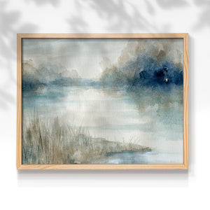 42053,watercolor,landscape,serene,reflection,river,dawn,mist,greenery,tranquility,calm,nature,peaceful,art,brushstrokes,sky,water,scenery,outdoor,riverbank,colors,light,softness,beauty,environment,subtle,composition,texture,stillness,horizon,morning,blue,shades,natural,creative,peacefulness,palette,tranquil,development,Re-stickable,Abstract