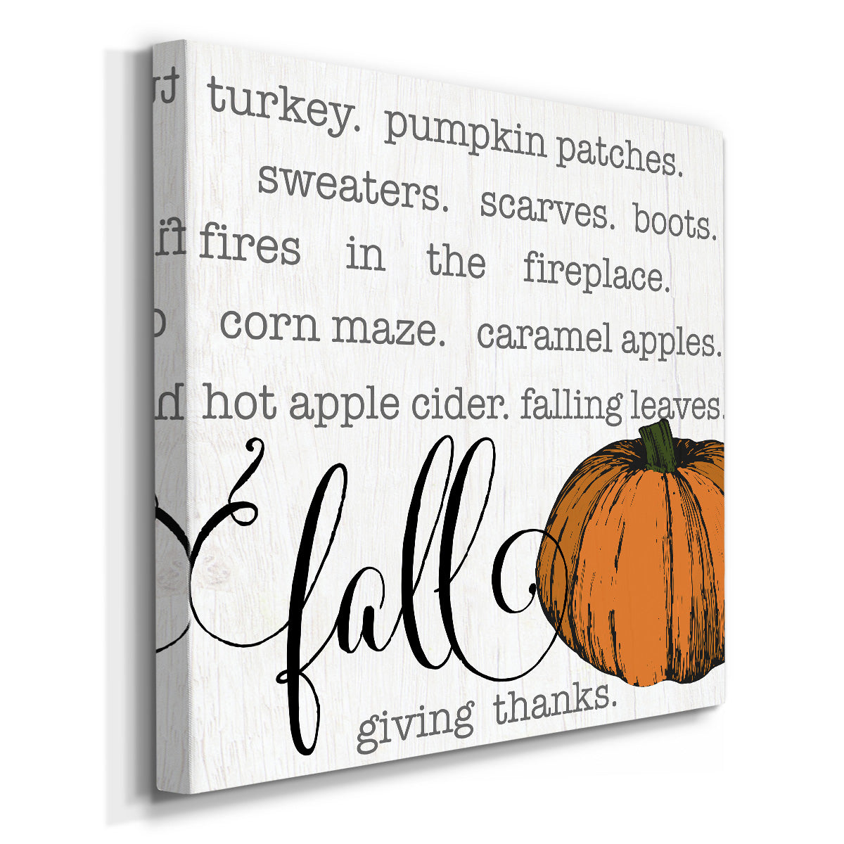Fall Words Type-Premium Gallery Wrapped Canvas - Ready to Hang
