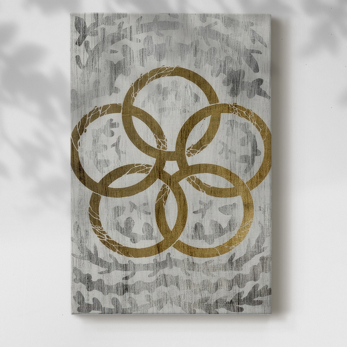 Five Golden Rings  - Gold Leaf Holiday - Gallery Wrapped Canvas