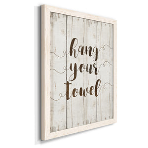 Hang Your Towel - Premium Canvas Framed in Barnwood - Ready to Hang