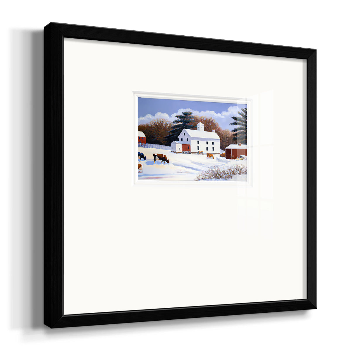 Winter Barn IV Premium Framed Print Double Matboard