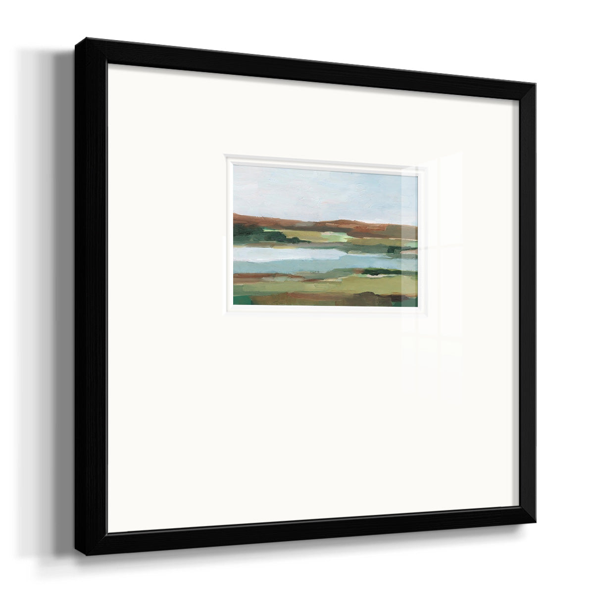 Autumn River Crossing II Premium Framed Print Double Matboard