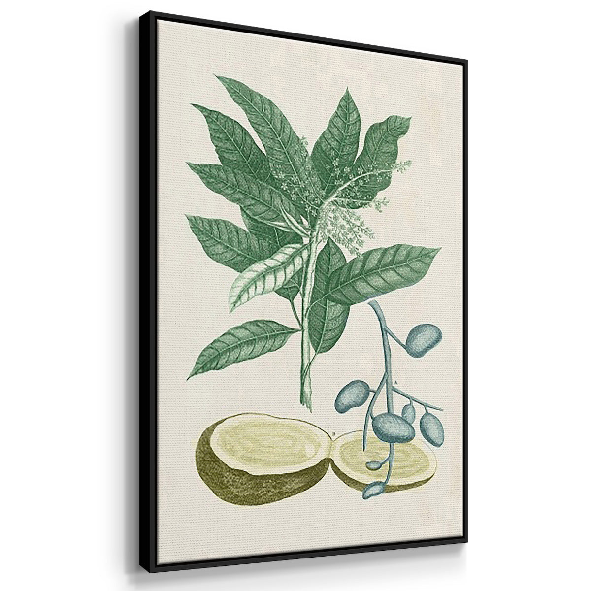 Buchoz Tropicals II - Framed Premium Gallery Wrapped Canvas L Frame 3 Piece Set - Ready to Hang