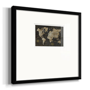 Safari World Map Premium Framed Print Double Matboard