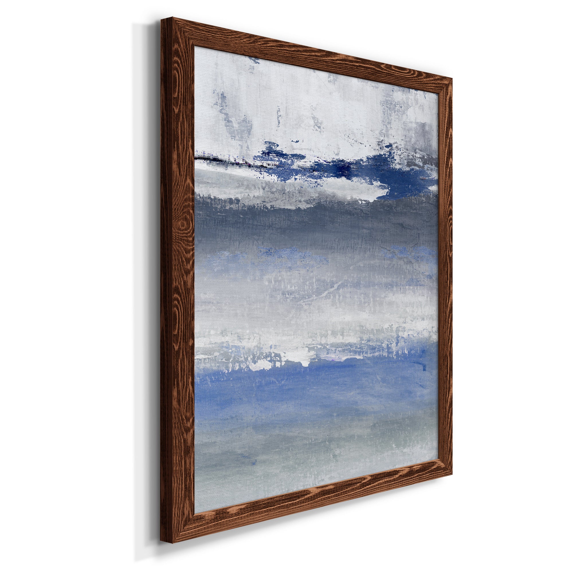 Soft Solace Indigo - Premium Canvas Framed in Barnwood - Ready to Hang