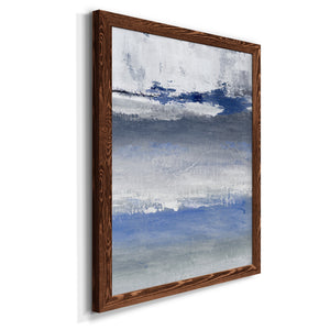 Soft Solace Indigo - Premium Canvas Framed in Barnwood - Ready to Hang