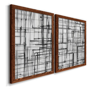 Line Meditation I - Barnwood Framed Canvas Set