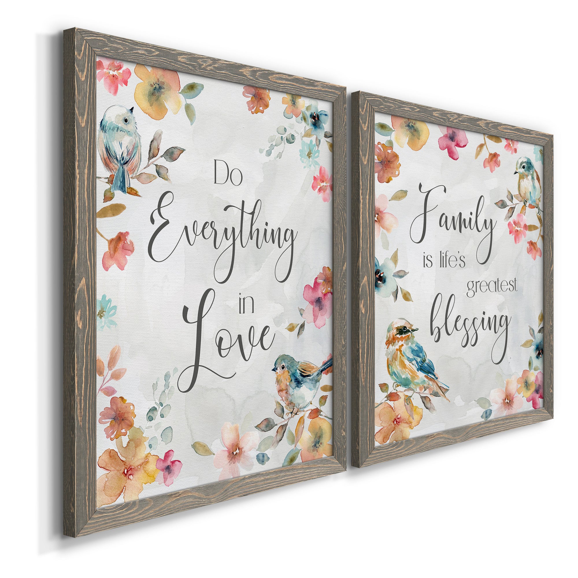 Spring Bird Love- Premium Framed Canvas in Barnwood - Ready to Hang