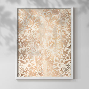 Walnut Damask I - Restickable Framed Art Print