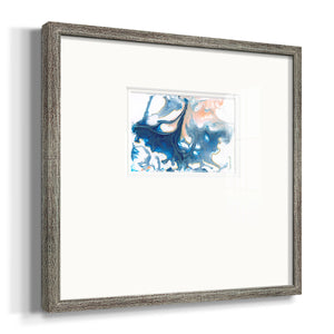 Dancing Blue I Premium Framed Print Double Matboard