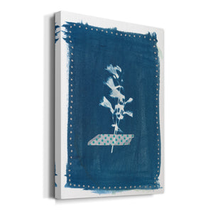 Cyanotype Pressed Leaves I Premium Gallery Wrapped Canvas - Ready to Hang