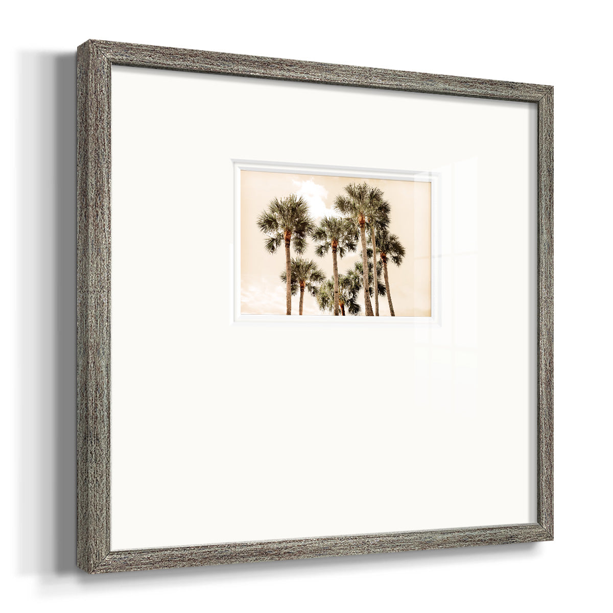 Blushing Palms Premium Framed Print Double Matboard