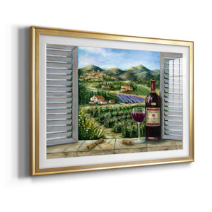 Tuscan Red and Vineyard - Modern Framed Art Print