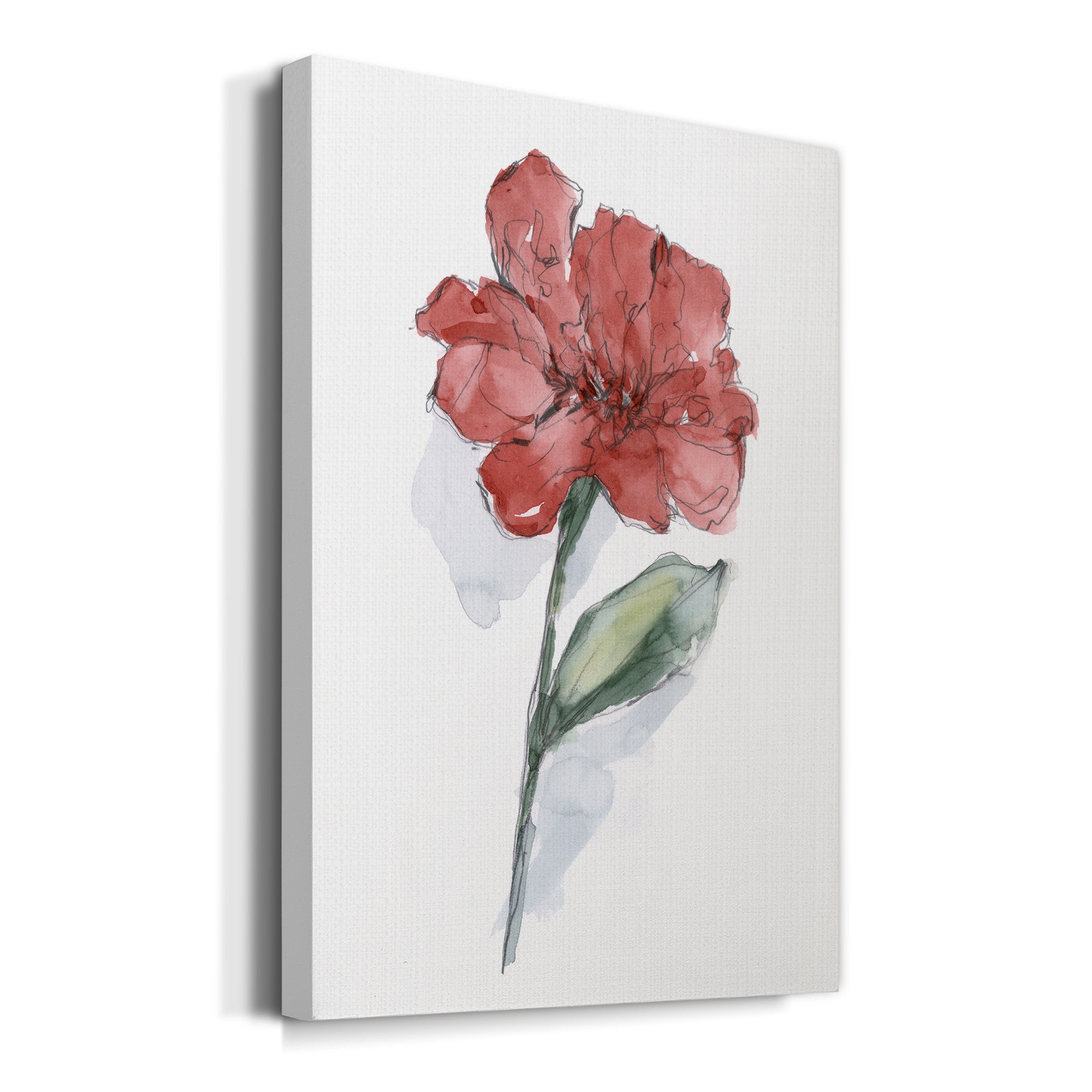 Watercolor Floral Contour IV Premium Gallery Wrapped Canvas - Ready to Hang