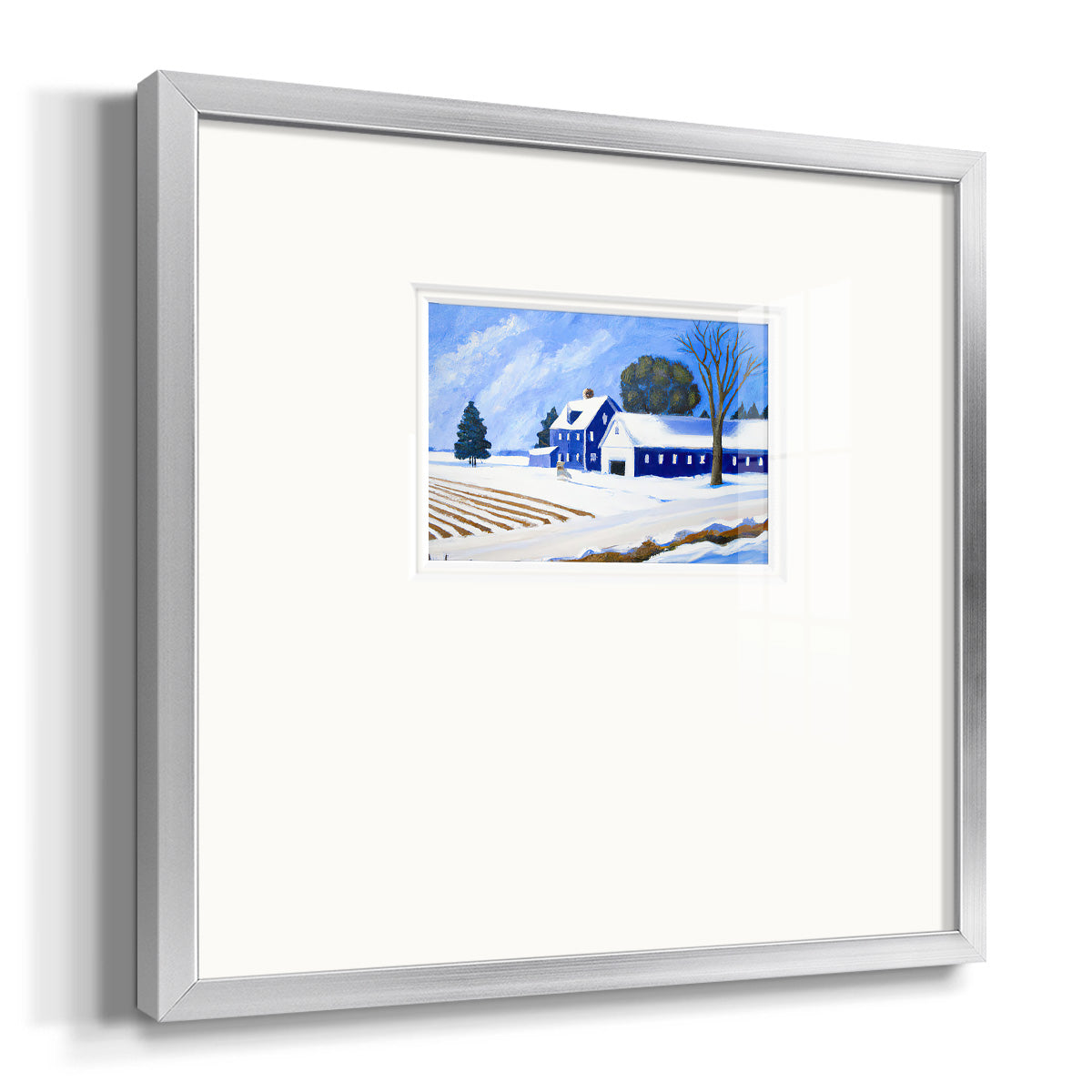 Winter Barn II Premium Framed Print Double Matboard