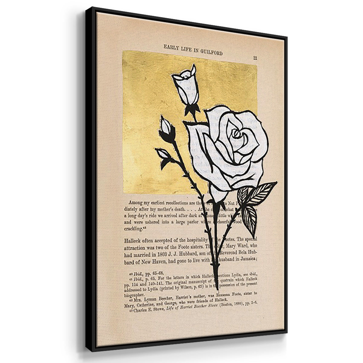 Floral Diary I - Framed Premium Gallery Wrapped Canvas L Frame 3 Piece Set - Ready to Hang
