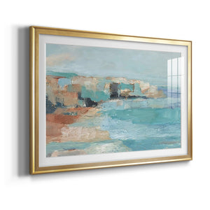 Turquoise Cliff Wall I - Modern Framed Art Print