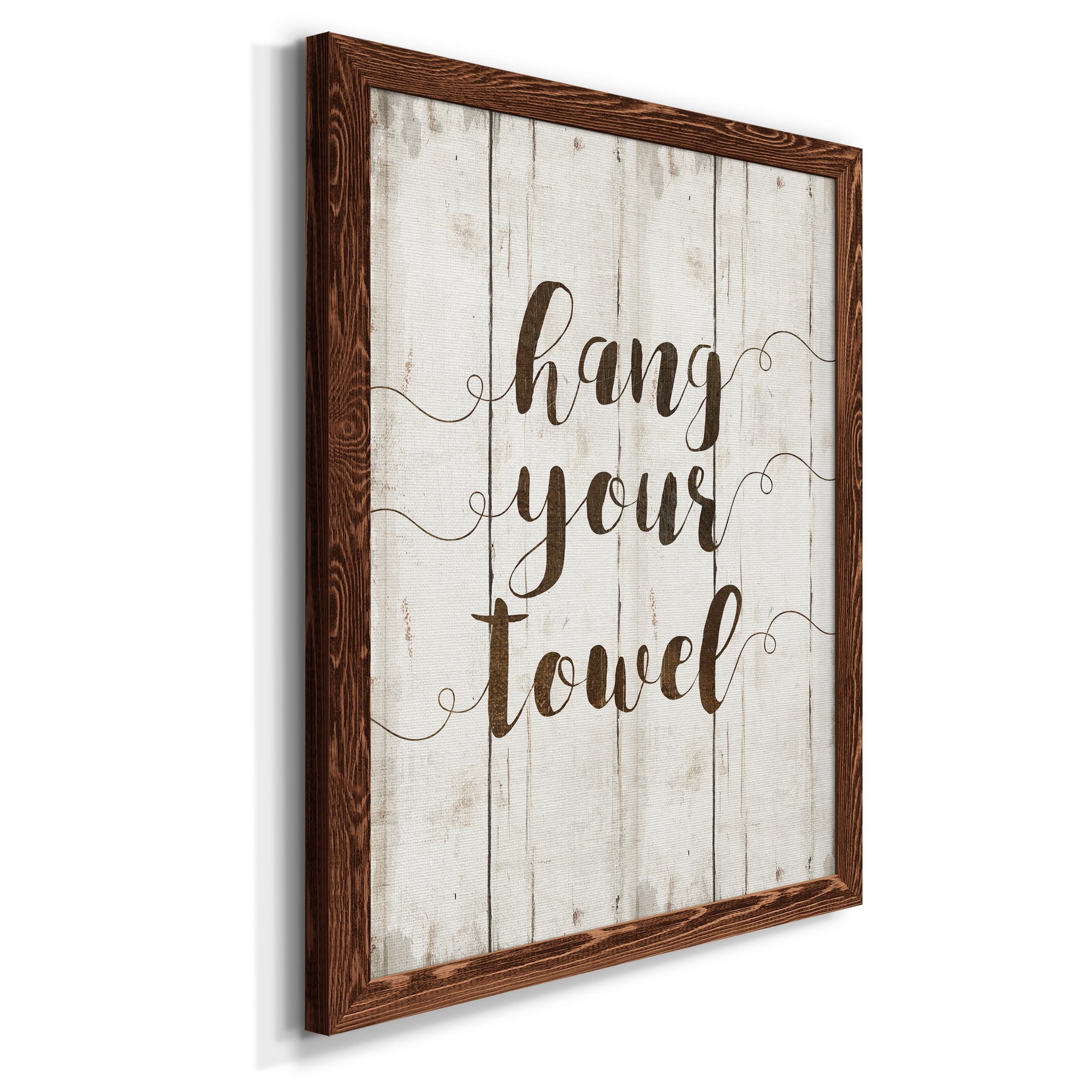 Hang Your Towel - Premium Canvas Framed in Barnwood - Ready to Hang