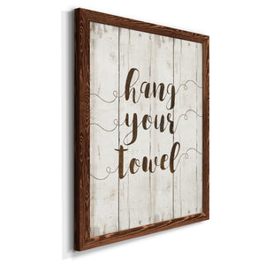 Hang Your Towel - Premium Canvas Framed in Barnwood - Ready to Hang