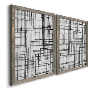 Line Meditation I - Barnwood Framed Canvas Set