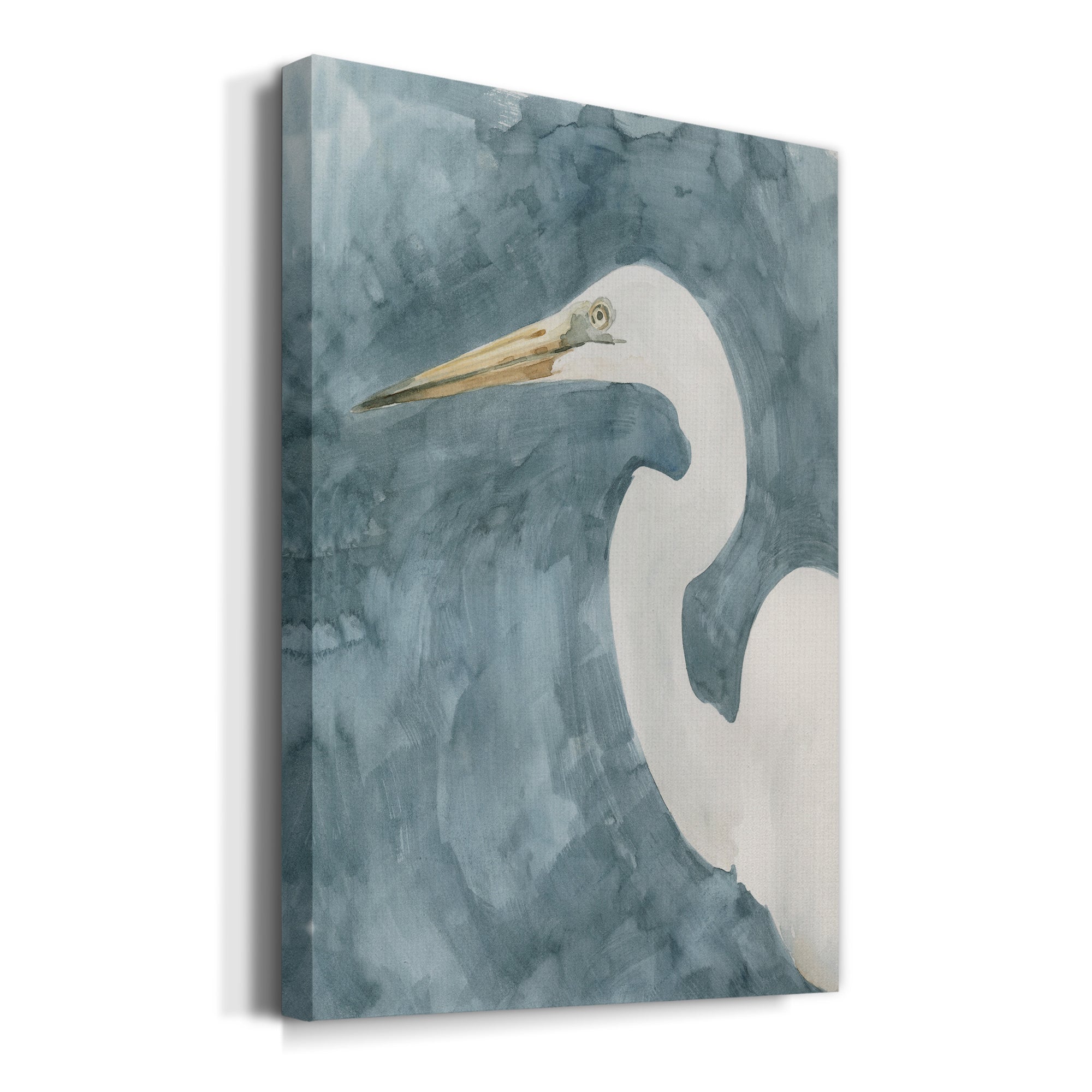 Watercolor Heron Portrait I Premium Gallery Wrapped Canvas - Ready to Hang