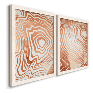Wood Grain Suminagashi I - Premium Framed Canvas 2 Piece Set - Ready to Hang