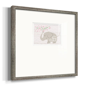 Floral Elephant Premium Framed Print Double Matboard